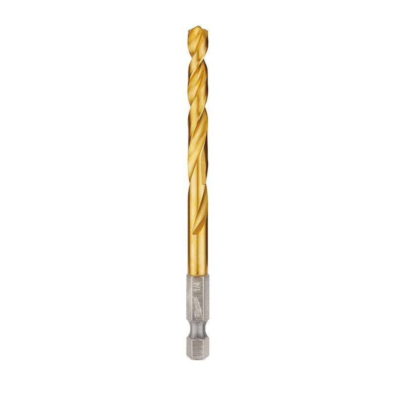 Broca Milwaukee SHOCKWAVE de titanio de 1/4 de pulgada (paquete de 10) - 48-89-4613-X10