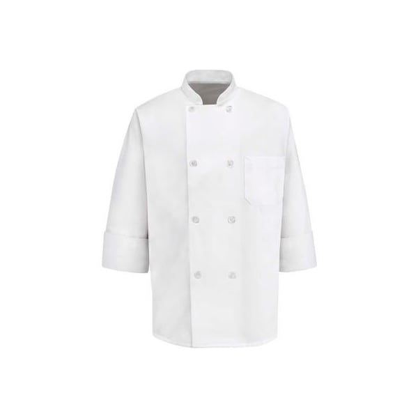 Vf Imagewear Chef Designs 8 Button-Front Chef Coat, Pearl Buttons, White, Polyester/Cotton, Tall, L - 0403WHLNL
