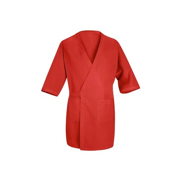 Vf Imagewear Red Kap¬Æ Collarless Butcher Wrap, Red, Polyester/Combed Cotton, XL - WP10RDRGXL