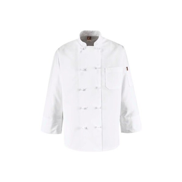 Vf Imagewear Chef Designs 10 Button-Front Chef Coat, Knot Buttons, White, Polyester, 2XL - 0421WHRGXXL