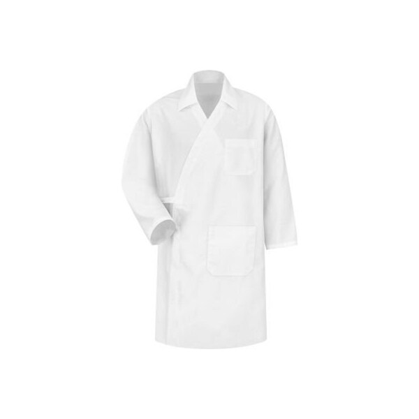 Vf Imagewear Red Kap¬Æ Collarless Butcher Wrap W/Interior Pockets, White, Polyester/Combed Cotton, L - WS40WHRGL