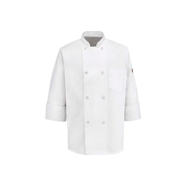 Vf Imagewear Chef Designs 8 Button-Front Chef Coat, Thermometer Pocket, Pearl Buttons, White, Poly/Cotton, S - 0413WHRGS