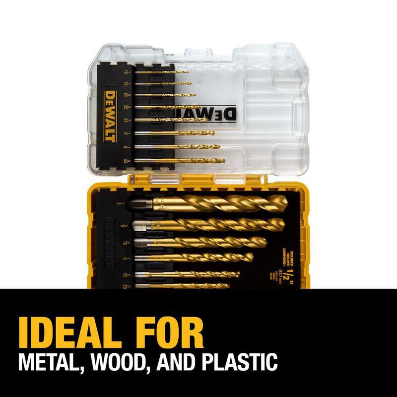 Set de brocas con punta de velocidad recubiertas de nitruro de titanio Impact Ready (14 piezas) con ToughCase - DW1341