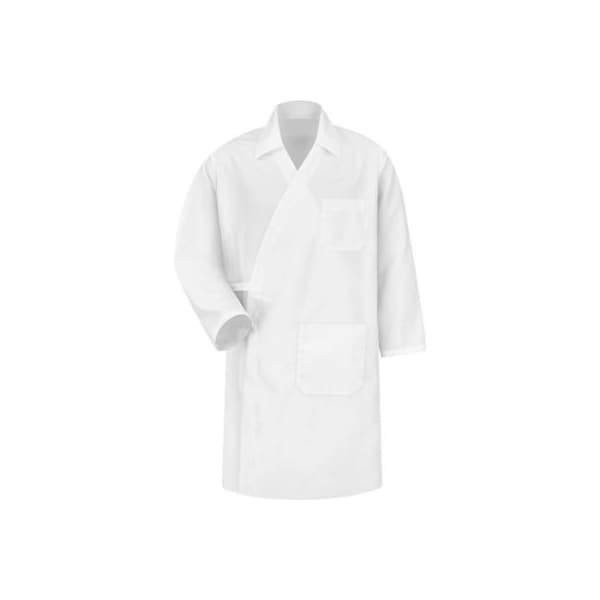 Vf Imagewear Red Kap¬Æ Collarless Butcher Wrap W/Interior Pockets, White, Polyester/Combed Cotton, M - WS40WHRGM