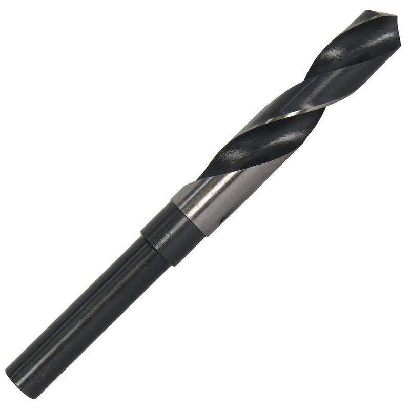 Broca helicoidal de acero de alta velocidad, negra y brillante, de 13/16 pulgadas con vástago reducido de 1/2 pulgada - D/ARSD13/16