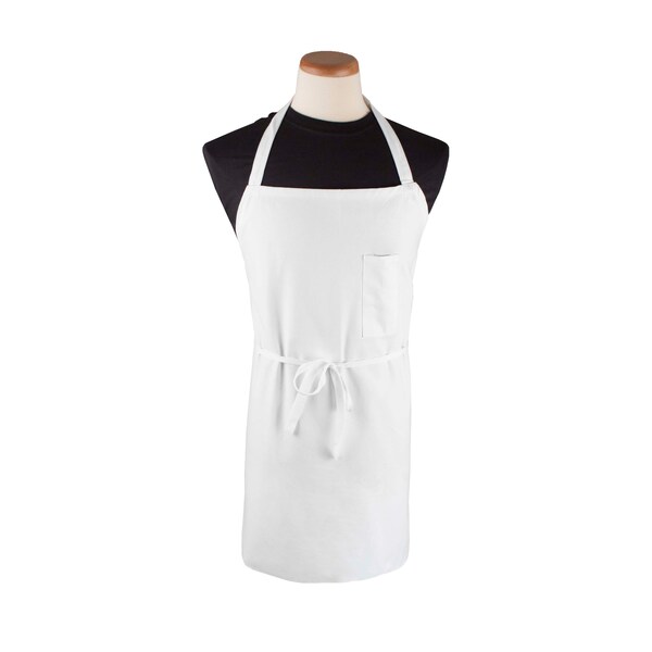 John Ritzenthaler Bib Apron Chef White With Pencil Pocket, PK12 - CLBIAWH