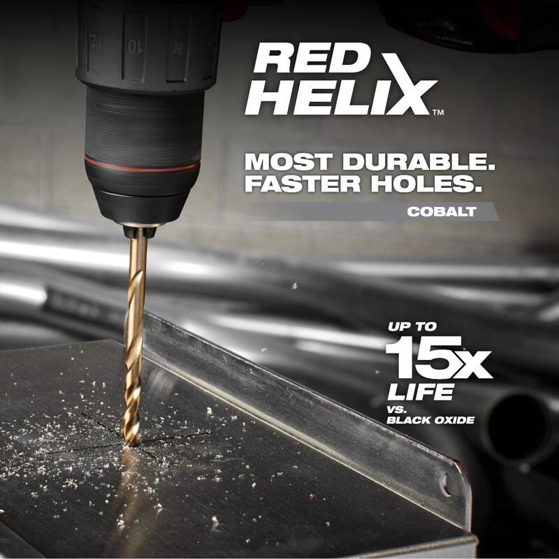 Broca de cobalto Milwaukee 19/64 pulgadas Red Helix - 48-89-2316