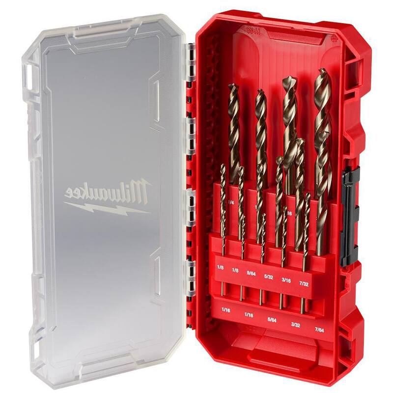 Juego de Brocas Milwaukee Cobalt Red Helix para Taladros y Juego de Brocas de Titanio SHOCKWAVE (38 piezas) - 48-89-2370-48-89-4631