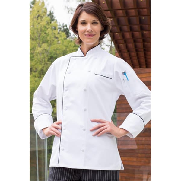 Charlotte Madison White with Black Piping Lia Chef Coat3X Large - CH929771