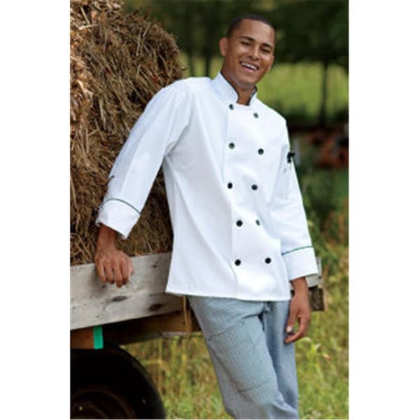 Nathan Caleb Madrid Chef Coat in White with Black Piping XLarge - NA596287