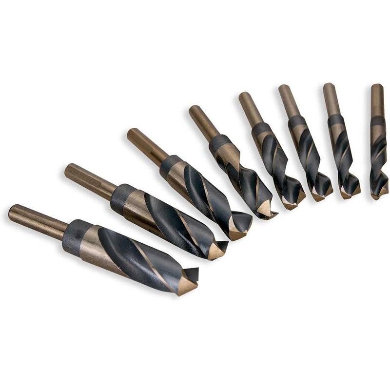 Juego de brocas de cobalto HSS plateado y Deming de 14 pulgadas de diámetro x 3 pulgadas de alto x 12 pulgadas de ancho XtremepowerUS con estuche de almacenamiento (8 piezas) - 31651-H