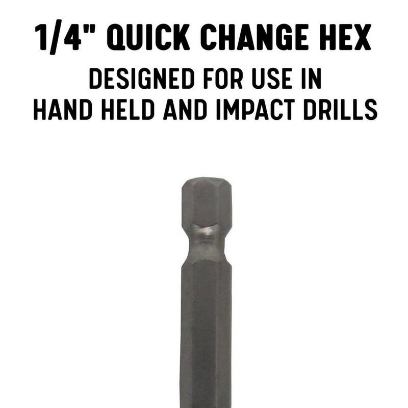 1/8 pulgada Broca de cambio rápido con vástago hexagonal (12 piezas) - KFDHEX1/8P12