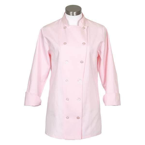 Fame (A Delta Plus Group Company) Chef Coat, Womens, Pink, C30, L/S, LG - 81617