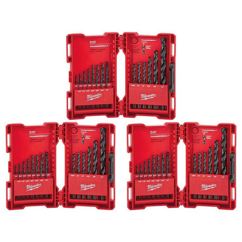 Estuche de brocas helicoidales de óxido negro de Milwaukee (63 piezas) - 48-89-2801-48-89-2801-48-89-2801