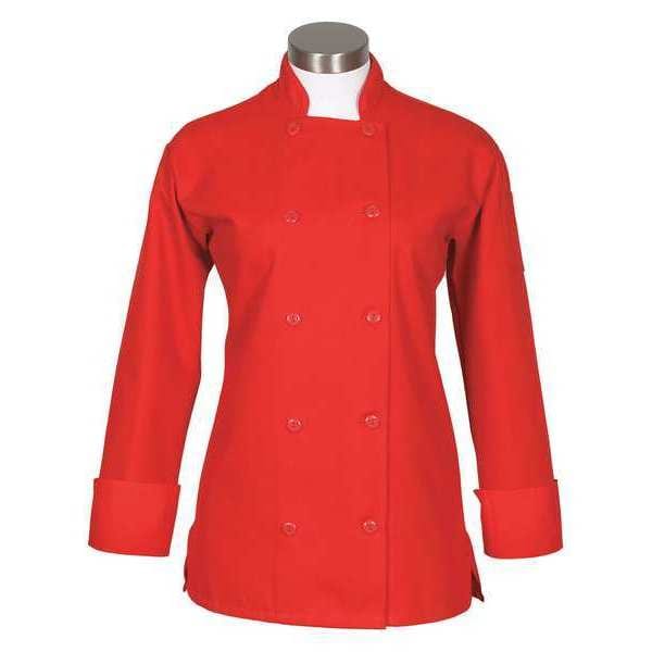 Fame (A Delta Plus Group Company) Chef Coat, Red, C100P, L/SMD - 83189