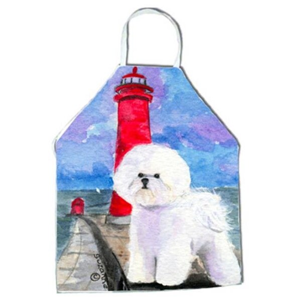 Carolines Treasures Carolines Treasures SS8891APRON Lighthouse with Bichon Frise Apron - 27 x 31 in. - SS8891APRON