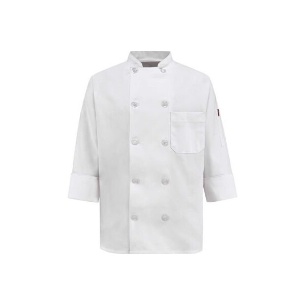 Vf Imagewear Chef Designs Women's 10 Button-Front Chef Coat, Pearl Buttons, White, Polyester/Cotton, M - 0401WHRGM