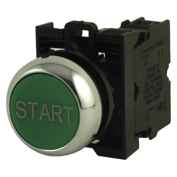 Botón pulsador no iluminado Eaton, 22 mm, 1NA, verde - M22M-D-G-GB1-K10