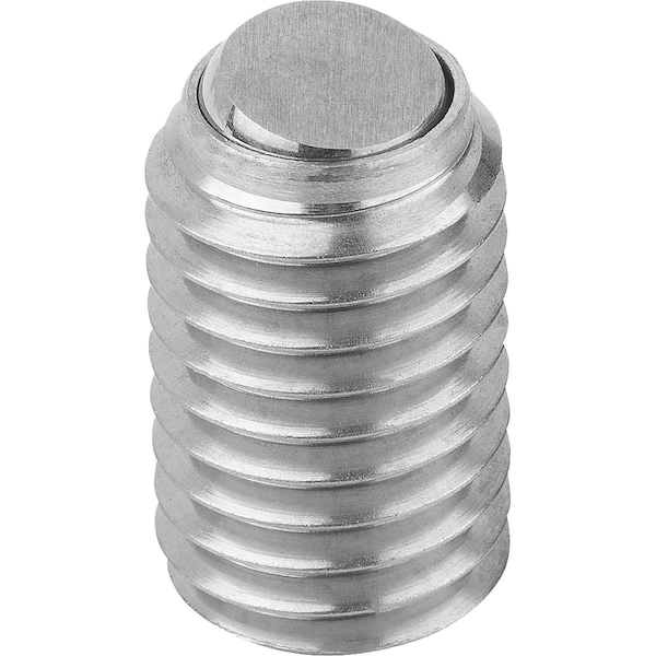 Kipp Ball-End Thrust Screw Wout Head, W Rotation Lock, Form:Bv Ball flattened and serrated, M12, L=30, 2,  - K0384.51230