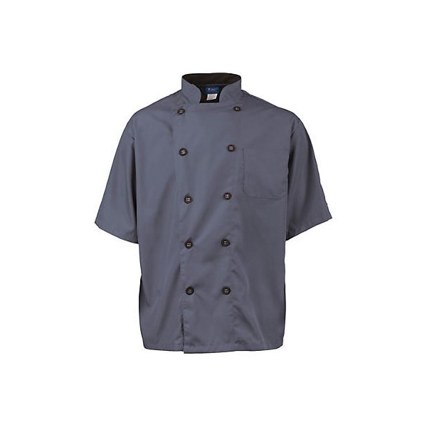 Allpoints Kng Active Chef Coat 3Xl Mens Slate/Black Ss - 2124SLBK3XL