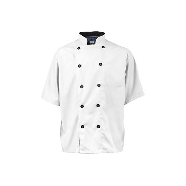 Allpoints Kng Active Chef Coat 2Xl Mens White/Black Ss - 2124WHBK2XL