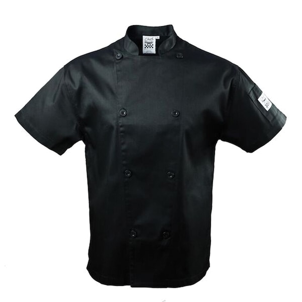 Chef Revival Knife & Steel Crew Short Sleeve Jacket - Black - M - J005BK-M
