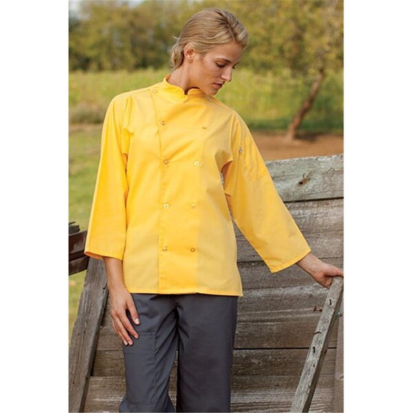 Nathan Caleb Epic 3/4 Sleeve Chef Shirt in Sunflower Large - NA586916
