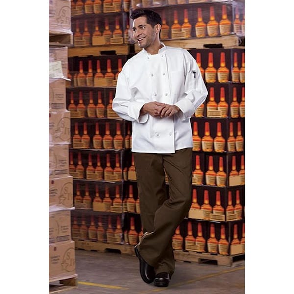 Nathan Caleb Classic Knot with Mesh Chef Coat in White - XLarge - NA2054893