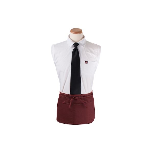 Ritz Chef's LineWaist Apron (3 pockets + pen pocket)  25" wide x 11" long Burgundy - CL3PWACBG-1