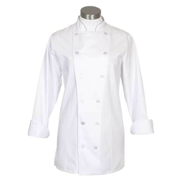 Fame (A Delta Plus Group Company) Chef Coat, Womens, White, C30, L/S, LG - 81627