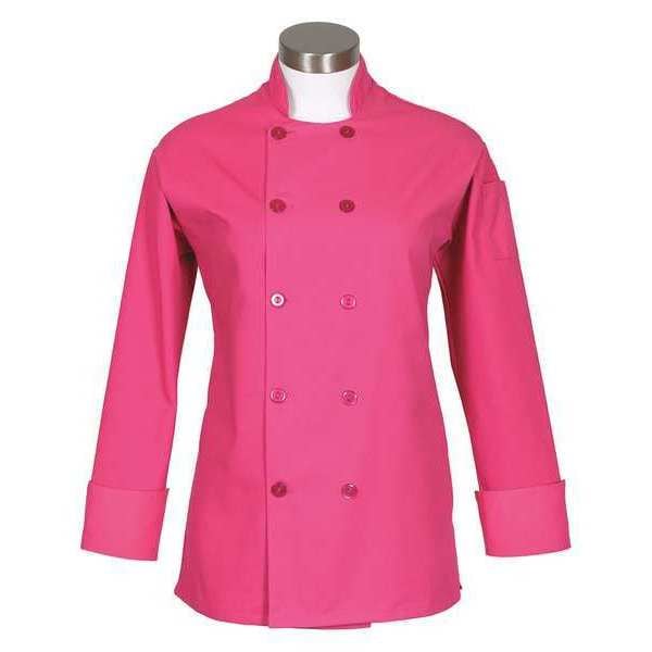 Fame (A Delta Plus Group Company) Chef Coat, Raspberry, C100P, L/S, XL - 83197