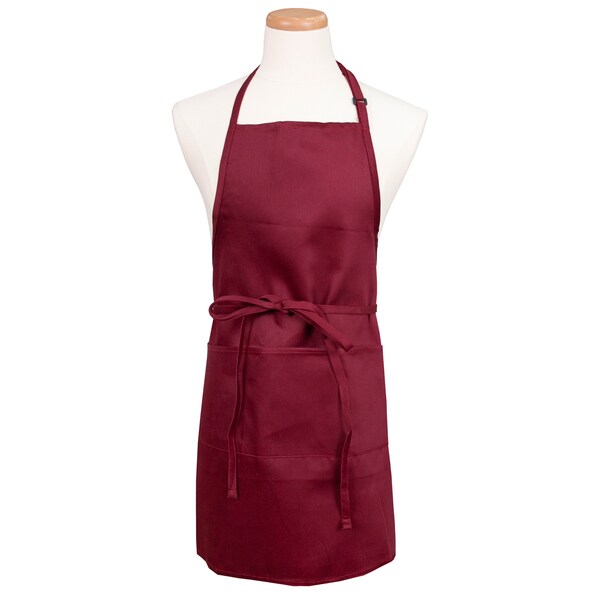 Chef Revival Chef 24/7Front-of-the House Gourmet Bib Apron - Burgundy - 601BAO-3-BG