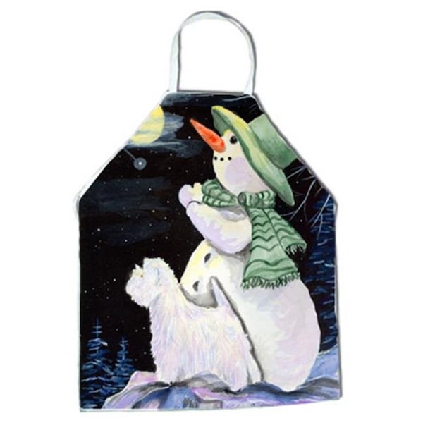 Carolines Treasures Carolines Treasures SS8797APRON Snowman with Westie Apron - 27 x 31 in. - SS8797APRON