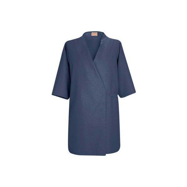 Vf Imagewear Red Kap Collarless Butcher Wrap W/o Pockets, Navy, Polyester/Combed Cotton, 2XL - WP18NVRGXXL