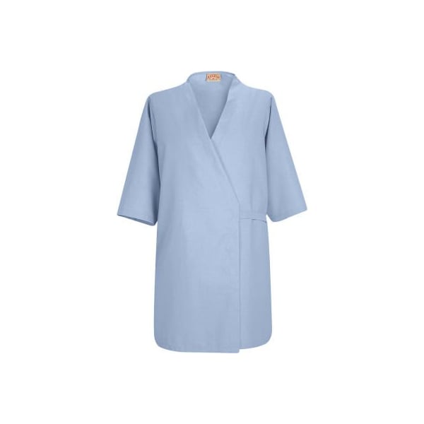 Vf Imagewear Red Kap Collarless Butcher Wrap W/o Pockets, Light Blue, Polyester/Combed Cotton, S - WP18LBRGS