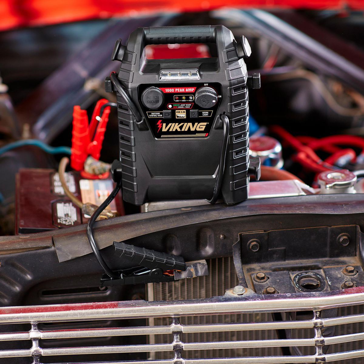Cargador de batería y arrancador multifunción Viking de 1000 amperios de pico con compresor de aire de 150 PSI - 59531