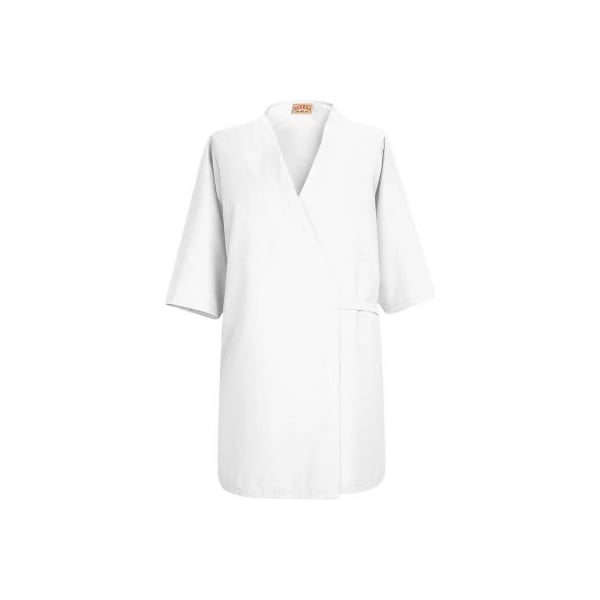 Vf Imagewear Red Kap Collarless Butcher Wrap W/o Pockets, White, Polyester/Combed Cotton, S - WP18WHRGS