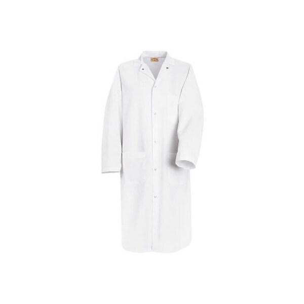 Vf Imagewear Red Kap Gripper-Front Butcher Coat W/Interior Top Pocket, Spun Polyester, White, XL - KS64WHRGXL
