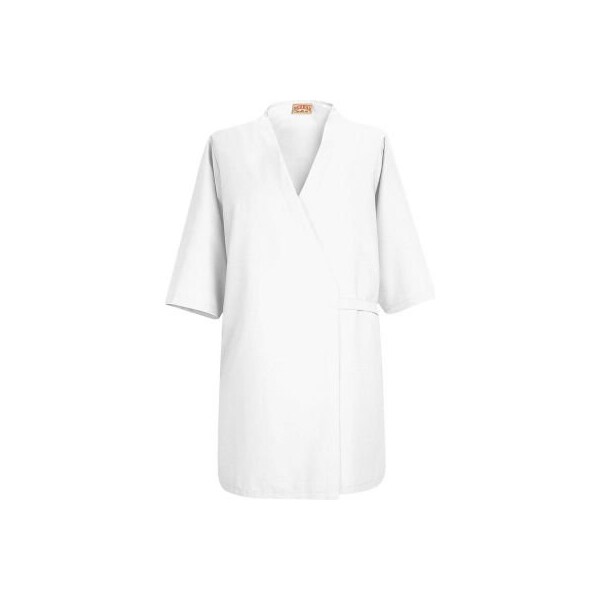 Vf Imagewear Red Kap¬Æ Collarless Butcher Wrap W/o Pockets, White, Polyester/Combed Cotton, 3XL - WP18WHRG3XL