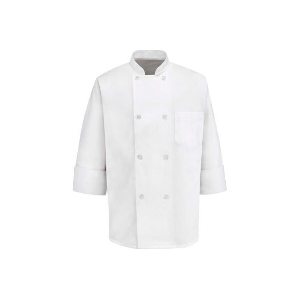 Vf Imagewear Chef Designs 8 Button-Front Chef Coat, Pearl Buttons, White, Polyester/Cotton, 4XL - 0403WHRG4XL