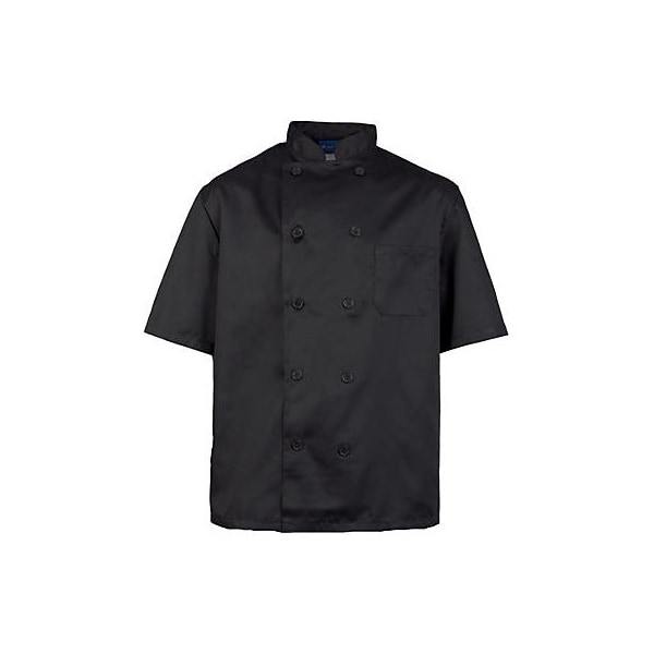 Allpoints Kng Xl Mens Chef Coat Black Short Sleeve - 1053XL