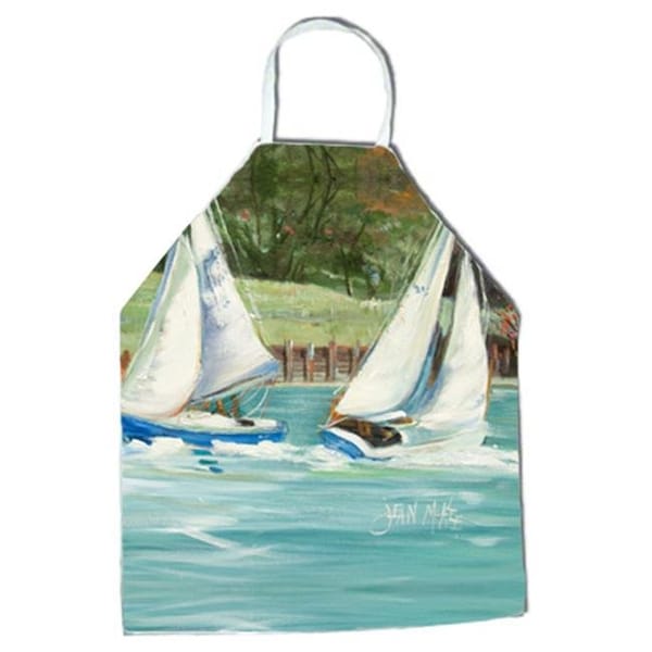Carolines Treasures Carolines Treasures JMK1291APRON Boats On The Bay Sailboats Apron - JMK1291APRON