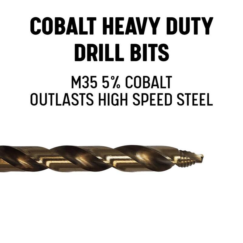 Juego de brocas escalonadas de cobalto de 29 piezas de Drill America en estuche redondo (1/16 - 1/2 x 1/64) - HDSC29J-PC.