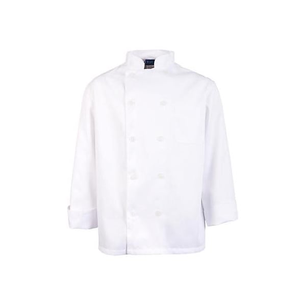 Kng XS Men's White Long Sleeve Chef Coat - 1050XS