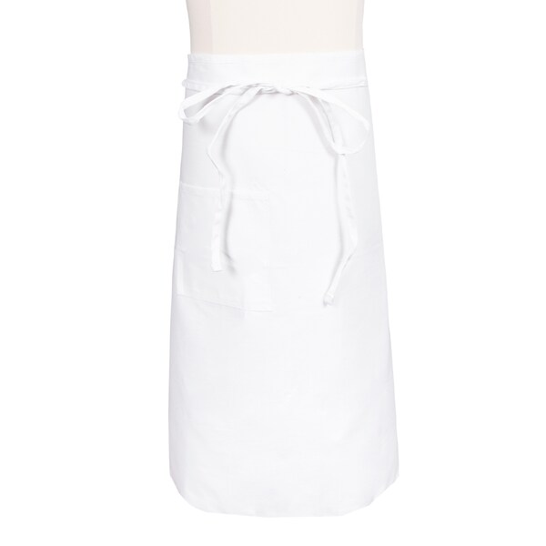 Chef Revival Knife & SteelBistro Apron w/ 2 middle pockets - White - 607BA2-WH