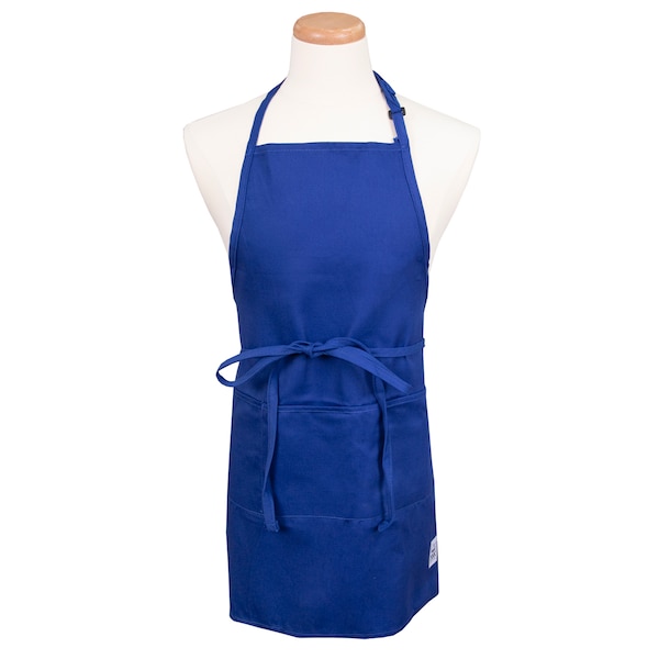 Chef Revival Chef 24/7Front-of-the House Gourmet Bib Apron - Royal Blue - 601BAO-3-RB