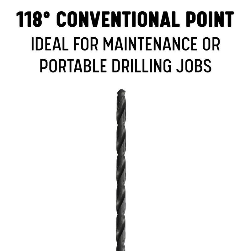 Broca extra larga de acero de alta velocidad de 3/16 pulgadas x 18 pulgadas de Drill America - DWDDL18X3/16