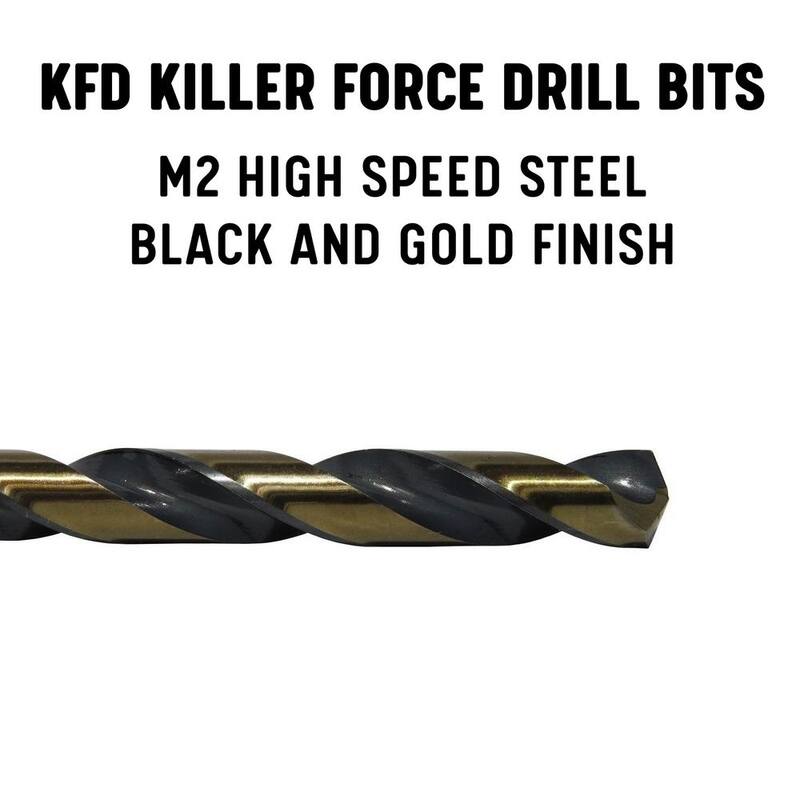 Broca de acero de alta velocidad Killer Force de 3/16 pulgadas de Drill America (12 piezas) - KFD3/16P12