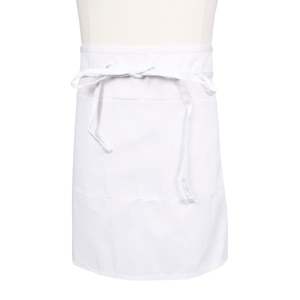 Chef Revival Knife & SteelHalf Bistro Apron w/ 2 center pockets - White - 607HBA2-WH