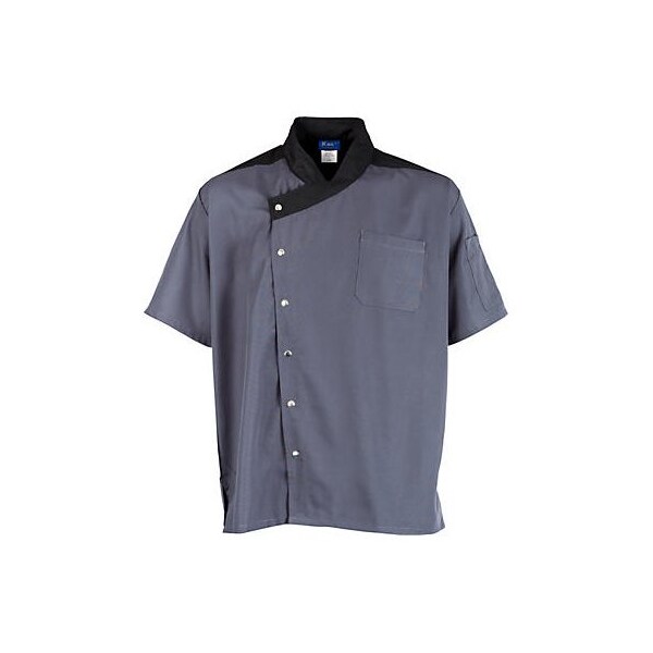 Allpoints Kng 2Xl Uptown Chef Coat Lw Slate/Black - 2779SLBK2XL